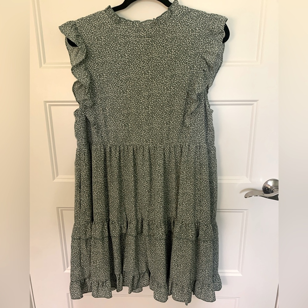 Multi-tiered green dress